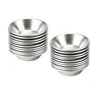 Wodsty Set di 20 stampi per uova in alluminio, 7 cm, riutilizzabili | Set da 20 pezzi, diametro 7 cm, leggero per alluminio, per una conduzione ideale del calore, riutilizzabili