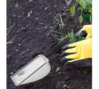 Wodsty Set di 4 colini da giardino in acciaio inox per animali domestici | Confezione da 4 setacci da giardino in acciaio inox, maglie da 1,5-5 mm, per terra, lettiera per gatti e altri residui