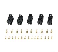 Wodsty Set di 5 prese relè a 5 poli 60 A, 12 V/24 V, con 25 morsetti in rame, 5 pezzi per impianto di allarme auto, fanale, clacson