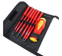 Wodsty Set di 7 cacciaviti elettrici isolati con doppia testa, costruzione in lega di acciaio per elettricisti e manutenzione domestica, include punte SL3/4/5/6 mm e PH1/PH2
