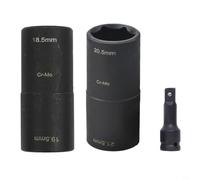 Wodsty Set di chiavi doppie per dadi ruota 18,5/19,5/20,5/21,5 mm con prolunga da 1/2", in acciaio al cromo vanadio