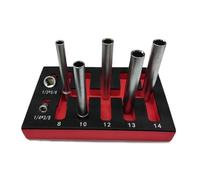 Wodsty Set di chiavi esagonali extra lunghe da 120 mm e chiavi a bussola a 12 punte con 8-10-12-13-14 mm e 2 adattatori per unità da 1/4 e 1/2"