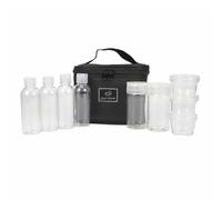 Wodsty Set di dispenser portatile per spezie, con 9 bottiglie e custodia, per campeggio, picnic, barbecue e viaggi, 3 scatole per salse, 4 bottiglie di olio, 2 barattoli per condimenti, custodia in