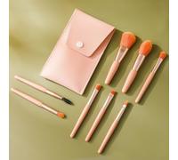 Wodsty Set di pennelli da trucco da viaggio, compatti, 16 x 12 cm, portatili (rosa magenta)