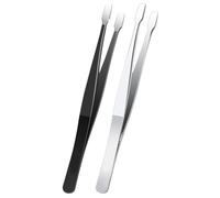 Wodsty Set di pinzette piatte per una manipolazione di precisione, confezione da 2 pinzette a punta larga in acciaio inox per francobolli, documenti e collezionisti, 1100 cm