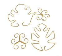 Wodsty Supporto per piante regolabile in ferro, design armatura per tartarughe, supporto per piante da appartamento, supporto stabile per asta, oro, 4 pezzi (set di quattro pezzi)