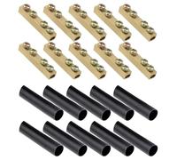 Wodsty Terminale a connessione rapida per il collegamento di cavi, 60 A e 80 A, in rame, confezione da 10 con tubi termorestringenti