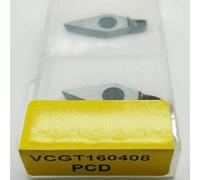 Wodsty VCGT160408 Inserto PCD, confezione da 2, per tornitura in alluminio e rame, semilavoratura e finitura, parte utensile CNC ad alta resistenza all'usura