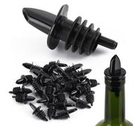 Wodsty Versatori per bottiglie di vino e olio, in plastica, colore nero, con beccuccio, 6,9 x 3,2 cm, confezione da 36/50 (50 pezzi)