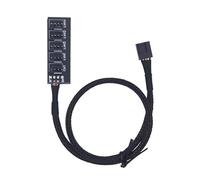 Woedpez Adattatore di collegamento della ventola a 5 vie con 5 porte per PC regolabile a 4 poli, colore nero
