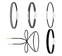 Woedpez Collana girocollo in tessuto morbido, 2 pezzi, design a strati, resistente alle allergie, accessorio da indossare tutti i giorni, collana in tessuto robusto, Misura unica, come descritto, come