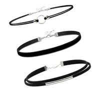 Woedpez Collana girocollo in tessuto morbido, 2 pezzi, design a strati, resistente alle allergie, accessorio da indossare tutti i giorni, collana in tessuto robusto, Misura unica, come descritto, come