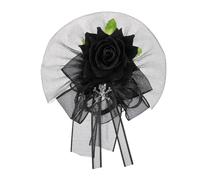 Woedpez Corpetto Floreale per Eventi con Rete Nera, Black Wrist Flower | in tessuto gotico con rete nera per lo styling Halloween, da polso Halloween indossabile per look