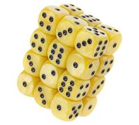 Woedpez Set Dadi da Gioco da 24 in Acrilico con, Pearl Yellow | Dadi rotanti con punti numerici facile lettura e angoli arrotondati per giochi da tavolo, sessioni TRPG e gruppi