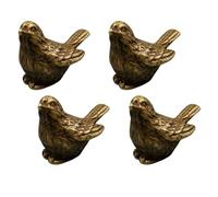 Woedpez Set di 4 statuette di uccelli in rame per esterni, decorazione per vasca, teiera, scultura antica per giardino e cortile, decorazione antica