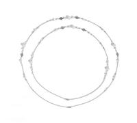 Woedpez Sofisticata collana a più fili con frange a stella con catena in lega e imitazione cristalli collana di perle in ferro, Misura unica, come descritto, come descritto