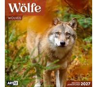 Wölfe Broschürenkalender 2027 - 30x30 - Art12 | Bildstarker Tier-Kalender im schlanken Hochformat (aufgeklappt 30x60 cm) | mit Eintrage-Kalendarium