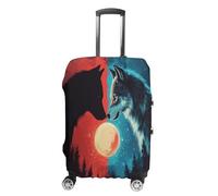 WölfeTrolley - Copertura per valigia in marmo rosa, elastico, lavabile, con chiusura lampo, antigraffio, R1, M(22-24in), Custodia per valigia