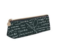 woerexker Astuccio in pelle con motivo a formule matematiche scritte a mano, astuccio triangolare, portapenne, cosmetici, cancelleria da scrivania, organizer per ufficio, donne e uomini, Come nella