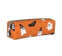 woerexker Astuccio porta matite con fantasma e pipistrelli per Halloween, con cerniera, in pelle, per penne, matite, organizer per cosmetici, borsa per trucchi, Come nella foto, Taglia unica,