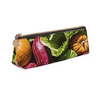 woerexker Astuccio portapenne piccolo a triangolo, in pelle PU, con cerniera e scritta "The Lion at Sunset", Verdure Varie, Taglia unica, Organizer per borse