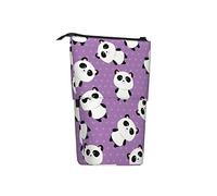 woerexker Astuccio telescopico con motivo a pois con panda e cosmetici, organizer per cancelleria da scrivania, per forniture per ufficio, Come nella foto, Taglia unica, Organizer per borse