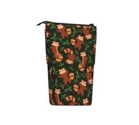 woerexker Astuccio telescopico con motivo panda rosso e foglie di bambù, astuccio telescopico per matite, cosmetici, cancelleria da scrivania, organizer per forniture per ufficio, Come nella foto,