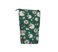 woerexker Astuccio telescopico per matite con motivo di pecore in stile cartone animato, astuccio telescopico per cosmetici, cancelleria da scrivania, organizer per forniture per ufficio, Come nella