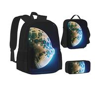 woerexker Celestial Body - Set di 3 zaini con tasca, borsa per il pranzo, borsa portapranzo, borsa portapenne, zaino da viaggio, Come nella foto, Taglia unica, Organizer per borse