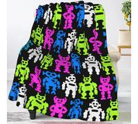 woerexker Cute Robots Pattern Throw Blanket All Season Ultra Soft Warm Fleece Blanket for Home Bed Sofa Chair Outdoor Travel Camping 127 x 101 cm