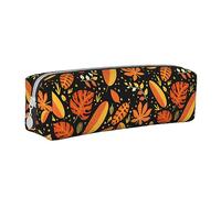 woerexker Happy Fall Giving Thanks Harvest - Astuccio porta matite con stampa foglia d'acero, con cerniera, in pelle, per penne e matite, organizer per cosmetici, Come nella foto, Taglia unica,