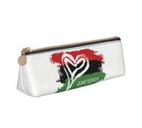 woerexker Juneteenth - Astuccio in pelle a triangolo con motivo "Giorno della Libertà" africano americano, portapenne, cosmetici, cancelleria, organizer per ufficio, donne e uomini, Come nella foto,