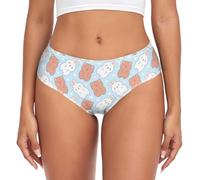 woerexker Mutandine hipster da donna con coniglietto carino orsacchiotto biancheria intima classica morbida traspirante mutandine hipster, Simpatici orsetti di coniglio, M