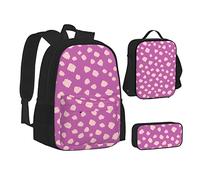 woerexker Set di 3 zaini con fenicotteri sulla spiaggia con tasca zaino a tracolla borsa portapranzo borsa per il pranzo per zaino da viaggio, Modelli Stampati Fiori, Taglia unica, Organizer per borse