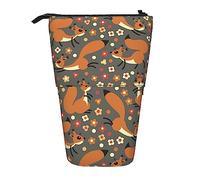 woerexker Simpatico astuccio per matite con motivo a scoiattolo e fungo, carino astuccio per matite di grande capacità, astuccio portatile per matite f, Come nella foto, Taglia unica, Organizer per