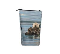woerexker Simpatico astuccio telescopico con lontra nel mare, astuccio telescopico, per cosmetici, cancelleria da scrivania, organizer per forniture per ufficio, Come nella foto, Taglia unica,