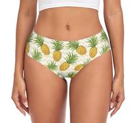 woerexker Slip classico da donna con stampa ananas slip morbido traspirante bikini hipster mutandine, Stampa ananas, L