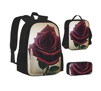 woerexker Sunflower Over The Mountain and Field Set di tre pezzi zaino con tasca zaino Cross-Body Lunch Bag Pen Bag per viaggio Daypack, Rosa singola, Taglia unica, Organizer per borse