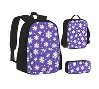 woerexker Sunflower Over The Mountain and Field Set di tre pezzi zaino con tasca zaino Cross-Body Lunch Bag Pen Bag per viaggio Daypack, Modelli di stampa fiocco di, Taglia unica, Organizer per borse