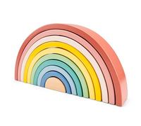 Woet® - Arcobaleno Impilabile Giocattolo in Legno per Bambini Piccoli - Torre di Impilamento con 10 Archi - Giocattolo Montessori per Apprendimento Precoce - A Partire da 1 Anno - Regalo per Bambini