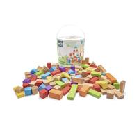 Woet® Blocchi da costruzione in legno con contenitore, 100 pezzi | Blocchi da costruzione in legno, costruzioni creative, blocchi da impilare, gioco educativo, gioco di costruzione, da 18 mesi
