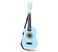 Woet® Chitarra Giocattolo Gialla in Legno per Bambini, 6 Corde in Nylon con Tracolla, Corda di Ricambio e Libretto Musicale a Colori con 3 Canzoni, Strumento Educativo, A Partire da 3 Anni