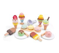 Woet® - Cibo Giocattolo Gelati Set in Legno per Bambini - Alimenti Giocattolo con Coni, Macaron e Ghiaccioli - Giocattolo di Imitazione - A Partire da 3 Anni - Regalo per Bambini e Bambine