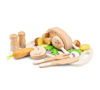 Woet® - Cibo Giocattolo Pollo Arrosto in Legno per Bambini Piccoli - Alimenti Giocattolo con Tagliere, Verdure e Accessori - Giocattolo di Imitazione - A Partire da 2 Anni - Regalo per Bambini