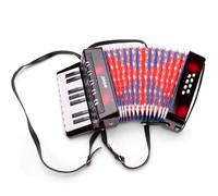 Woet® Fisarmonica giocattolo con libretto musicale, nera | Fisarmonica per bambini, strumento musicale giocattolo, ritmo e melodia, primi approcci alla musica, da 3 anni