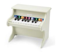 Woet® Pianoforte Giocattolo Rosso in Legno per Bambini - 18 Tasti con Libretto Musicale e Carta delle Scale - Strumento per Principianti - Gioco Musicale Educativo - A Partire da 3 Anni