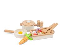 Woet® - Set da Cucina Giocattolo in Legno per Bambini Piccoli - Pentole, Padella, Verdure e Uovo - Accessori Cucina Giocattolo - A Partire da 2 Anni - Regalo per Bambini