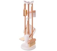 Woet® Set pulizie giocattolo in legno con scopa e mocio, 7 pezzi | Set pulizie per bambini, scopa, mocio, paletta e spazzola, attrezzi per le pulizie, gioco domestico, da 3 anni