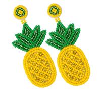 WOFASHPURET 1 Paio Orecchini all'ananas orecchini pendenti con perline orecchini di perle penzolante Orecchini d'arte orecchino di frutta orecchini di dichiarazione per le donne Giallo