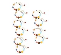 WOFASHPURET 10 Pezzi Bracciale del Cosmo Solare da Donna in Pietra Naturale con Sfere Colorate Regolabile Accessorio con Otto Pianeti e Protettivo Elegante Unisex